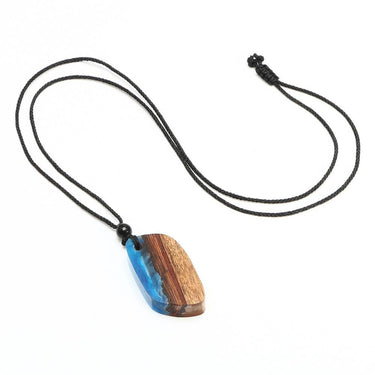 Anti-Anxiety Wood & Ocean Resin Handmade Rope Necklace-Your Soul Place